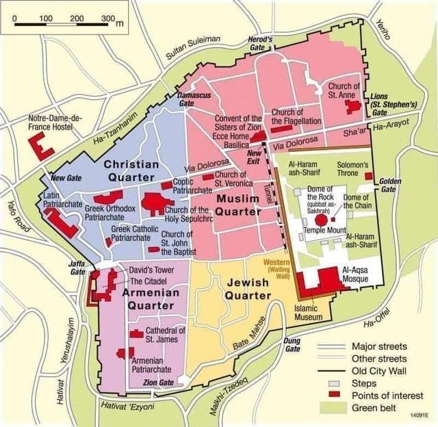 Mapa do distrito de Jerusalém