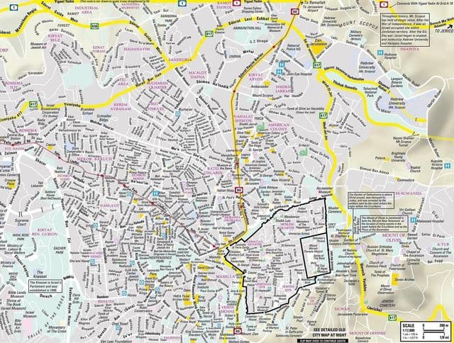 Mapa das ruas de Jerusalém