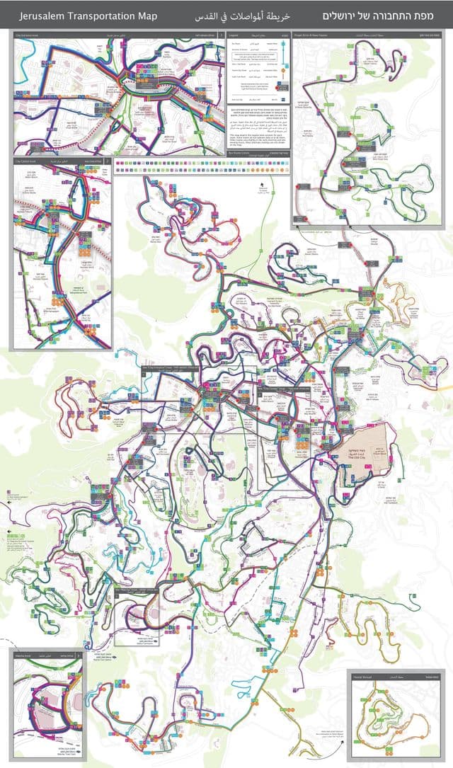 Mapa de transporte de Jerusalém